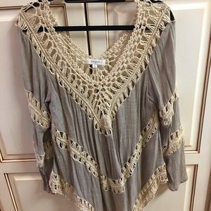 Umgee Boutique Blouse with crochet detail